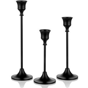 Elegant Black Candle Holder Set